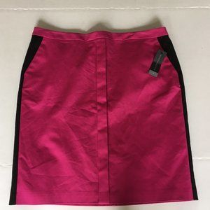 Pink black trim pencil  lined skirt side pockets